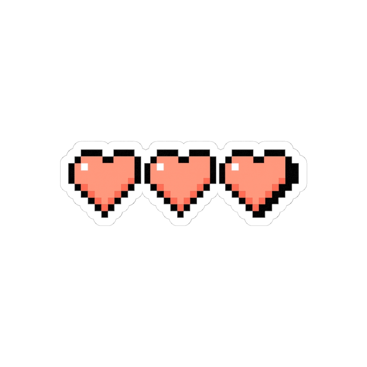Minecraft Hearts Sticker | Cute Pixelated Vinyl Decal