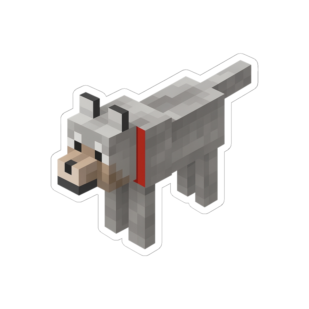 Minecraft Wolf Sticker | Cute Pixel Art Vinyl Decal