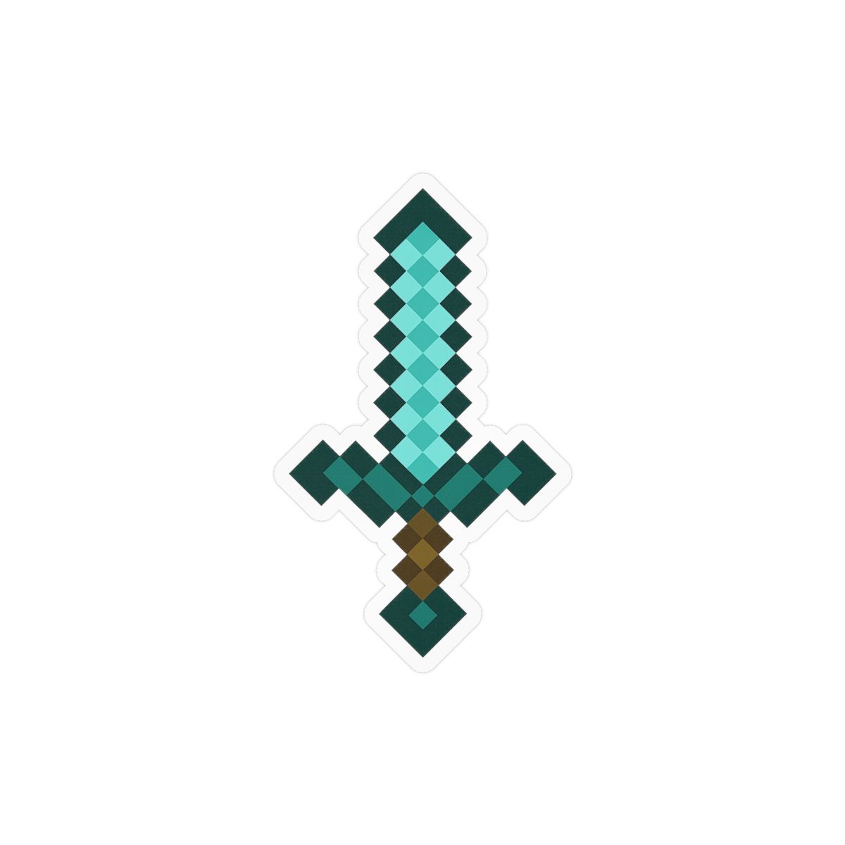Minecraft Diamond Sword Bold Pixel Art Sticker - Gaming Vinyl Decal - Minecraft official Stickers merch