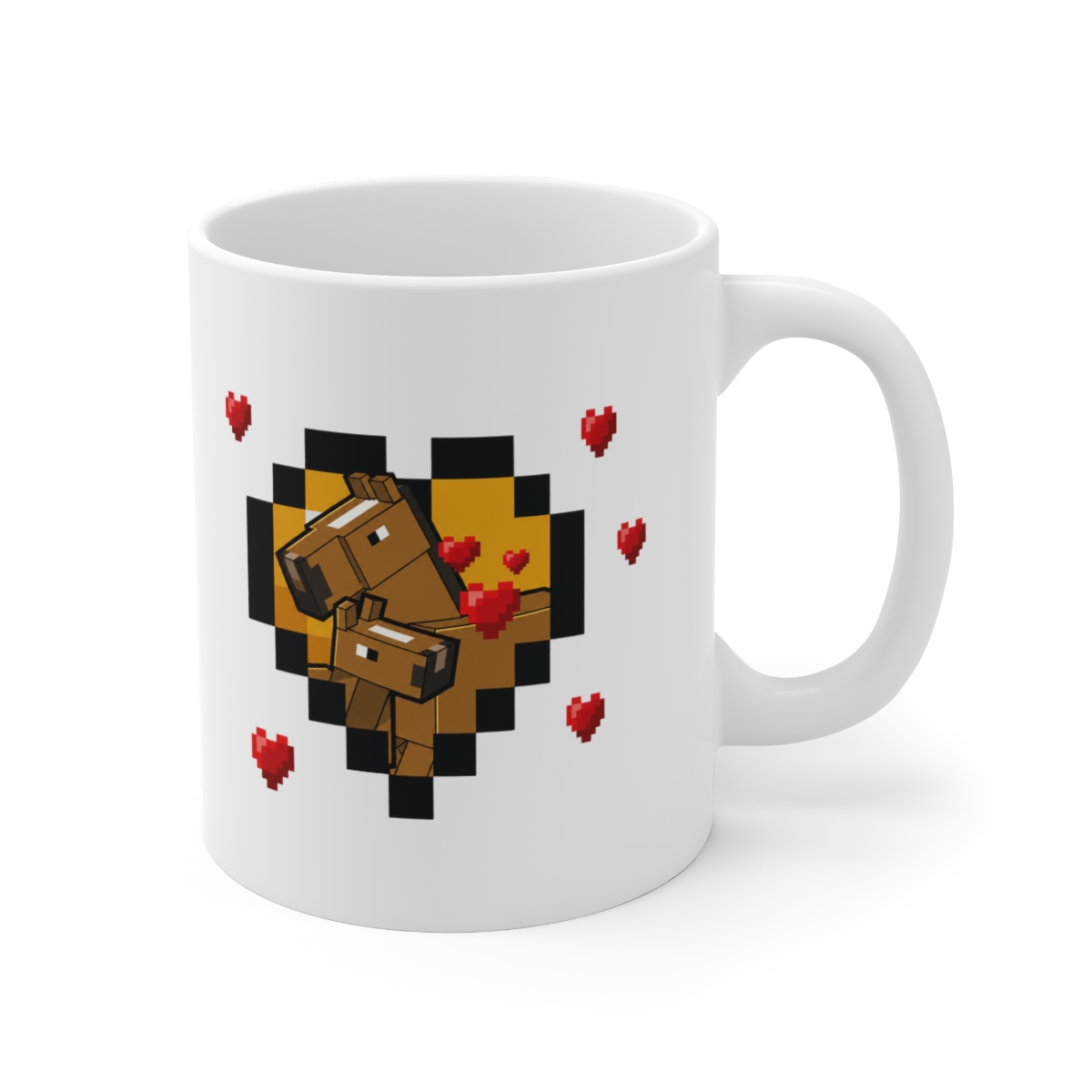 Minecraft White Mug Horse Love