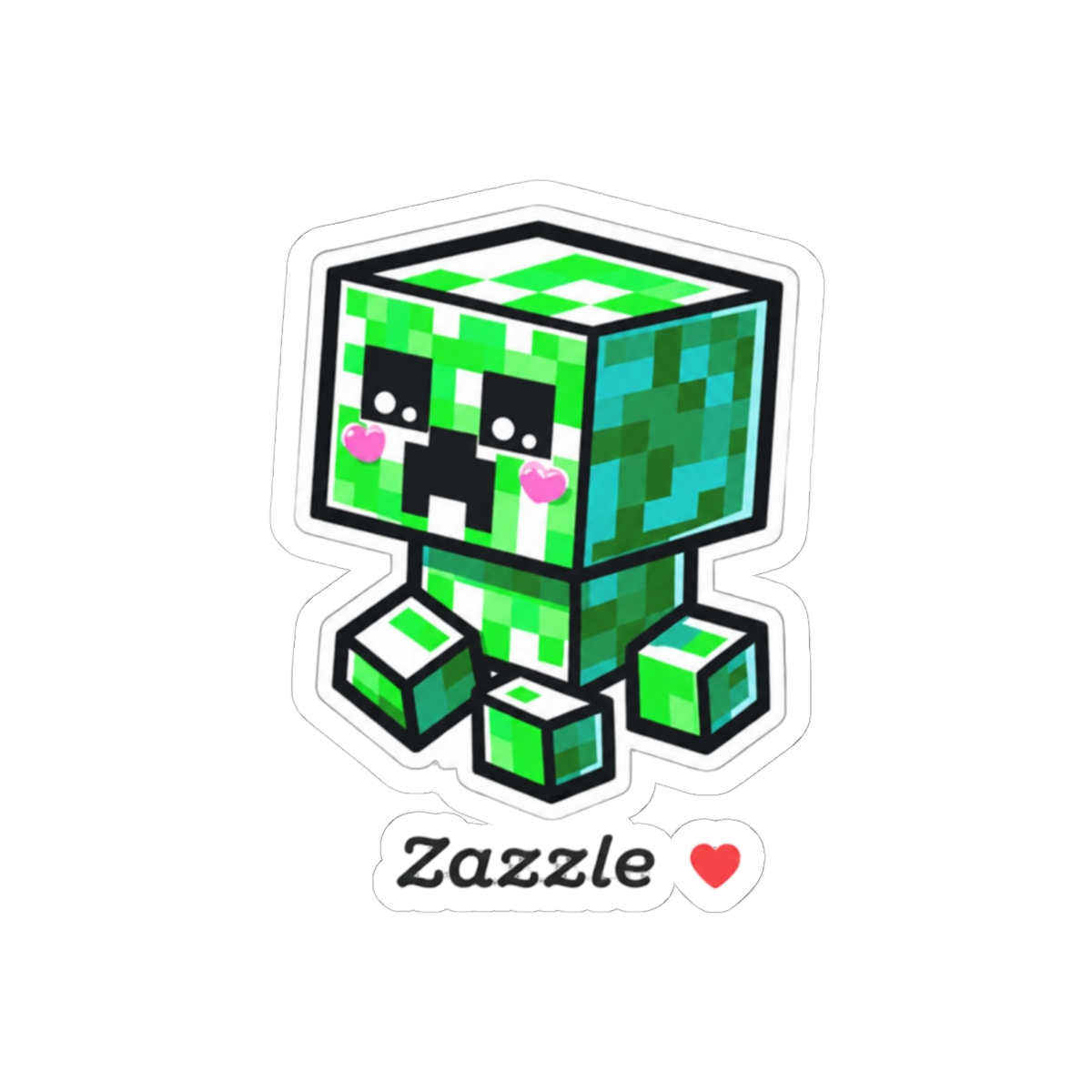 Minecraft, Cute Creeper, Minecrafter, Chibi Kawaii Sticker - Minecraft official Stickers merch